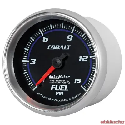 AutoMeter GAUGE; FUEL PRESSURE; 2 5/8in.; 15PSI; MECHANICAL; COBALT - 7911