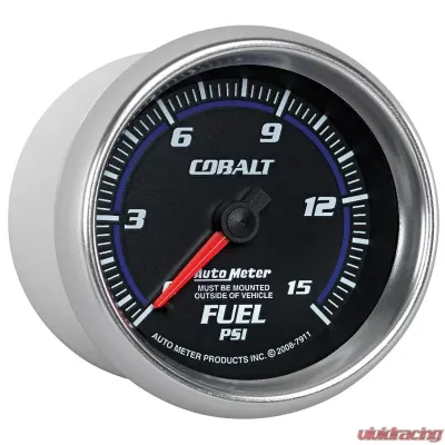 AutoMeter GAUGE; FUEL PRESSURE; 2 5/8in.; 15PSI; MECHANICAL; COBALT - 7911