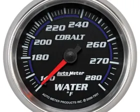 AutoMeter GAUGE; WATER TEMP; 2 5/8in.; 140-280deg.F; MECHANICAL; COBALT