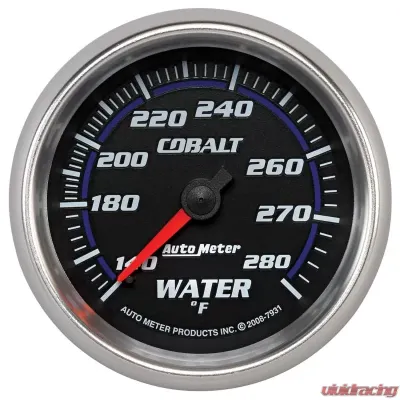 AutoMeter GAUGE; WATER TEMP; 2 5/8in.; 140-280deg.F; MECHANICAL; COBALT - 7931