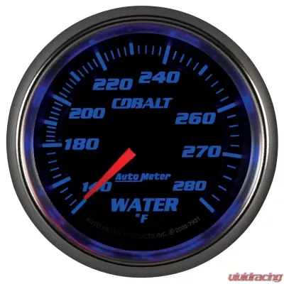AutoMeter GAUGE; WATER TEMP; 2 5/8in.; 140-280deg.F; MECHANICAL; COBALT - 7931