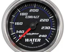 AutoMeter GAUGE; WATER TEMP; 2 5/8in.; 120-240deg.F; MECHANICAL; COBALT
