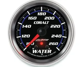 AutoMeter GAUGE; WATER TEMP; 2 5/8in.; 260deg.F; STEPPER MOTOR W/PEAK/WARN; COBALT