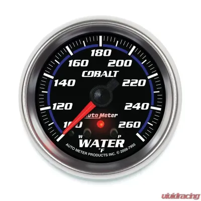 AutoMeter GAUGE; WATER TEMP; 2 5/8in.; 260deg.F; STEPPER MOTOR W/PEAK/WARN; COBALT - 7955