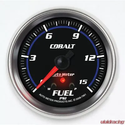 AutoMeter GAUGE; FUEL PRESS; 2 5/8in.; 15PSI; STEPPER MOTOR W/PEAK/WARN; COBALT - 7961