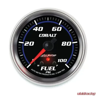 AutoMeter GAUGE; FUEL PRESS; 2 5/8in.; 100PSI; STEPPER MOTOR W/PEAK/WARN; COBALT - 7963