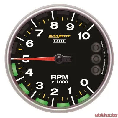 AutoMeter GAUGE; TACH; 5in.; 10K RPM; CARBON FIBER; W/PIT ROAD LIGHTS/PEAK; NASCAR CAN - 8199-05702