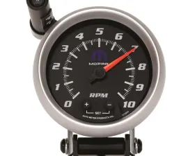 AutoMeter GAUGE; TACH; 3 3/4in.; 10K RPM; PEDESTAL W/EXT. QUICK-LITE; BLACK; MOPAR