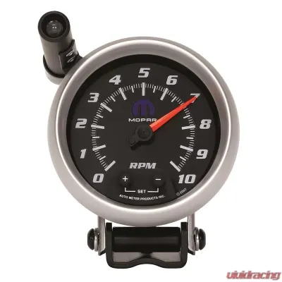 AutoMeter GAUGE; TACH; 3 3/4in.; 10K RPM; PEDESTAL W/EXT. QUICK-LITE; BLACK; MOPAR - 880023