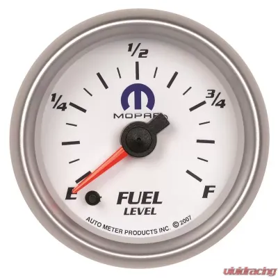 AutoMeter GAUGE; FUEL LEVEL; 2 1/16in.; 0-280O PROGRAMMABLE; WHITE; MOPAR - 880027