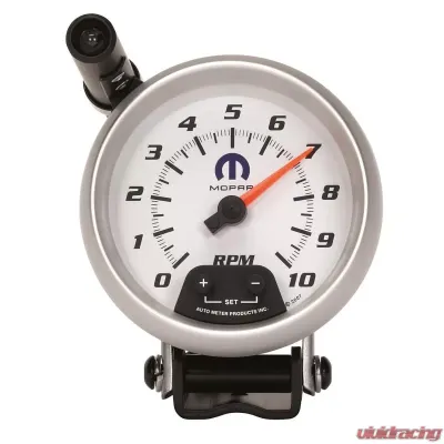AutoMeter GAUGE; TACHOMETER; 3 3/4in.; 10K RPM; PEDESTAL W/EXT. QUICK-LITE; WHITE; MOPAR - 880037