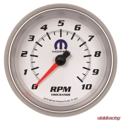 AutoMeter GAUGE; TACHOMETER; 3 3/8in.; 10K RPM; IN-DASH; WHITE; MOPAR - 880038