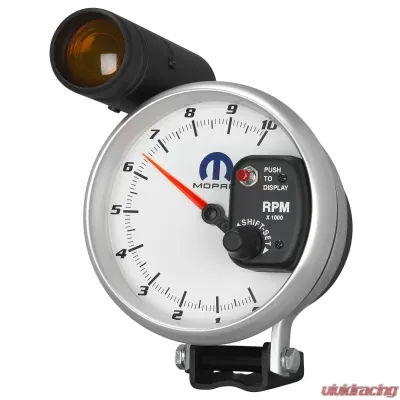 AutoMeter GAUGE; TACHOMETER; 5in.; 10K RPM; PEDESTAL W/EXT. SHIFT-LITE; WHITE; MOPAR - 880248