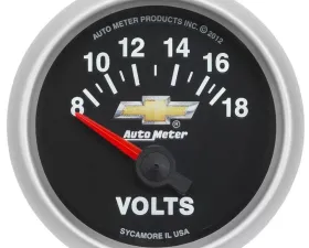 AutoMeter GAUGE; VOLTMETER; 2 1/16in.; 18V; ELECTRIC; CHEVY GOLD BOWTIE