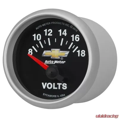 AutoMeter GAUGE; VOLTMETER; 2 1/16in.; 18V; ELECTRIC; CHEVY GOLD BOWTIE - 880444