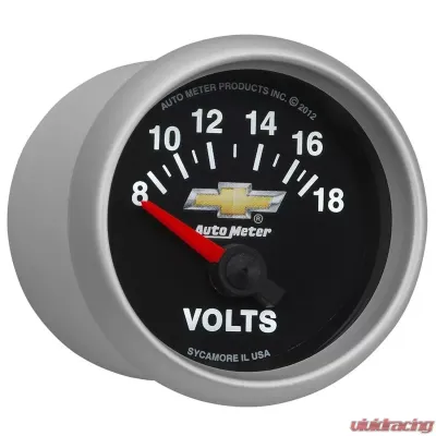 AutoMeter GAUGE; VOLTMETER; 2 1/16in.; 18V; ELECTRIC; CHEVY GOLD BOWTIE - 880444