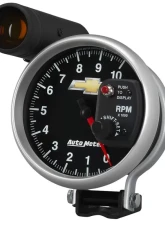 AutoMeter GAUGE; TACH; 5in.; 10K RPM; PEDESTAL W/EXT. SHIFT-LITE; CHEVY GOLD BOWTIE                                     - 880445 - Image 2