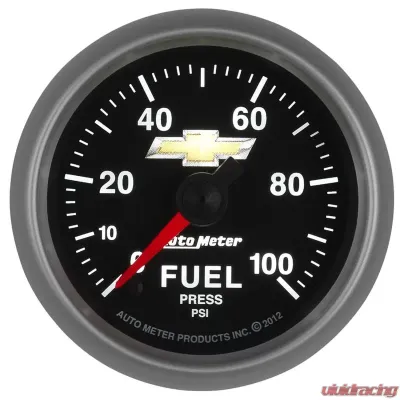AutoMeter GAUGE; FUEL PRESS; 2 1/16in.; 100PSI; DIGITAL STEPPER MOTOR; CHEVY GOLD BOWTIE - 880449