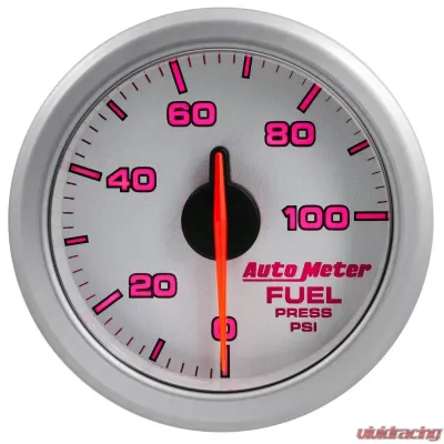 AutoMeter 2-1/16in. FUEL PRESS; 0-100 PSI; AIRDRIVE; SILVER - 9171-UL