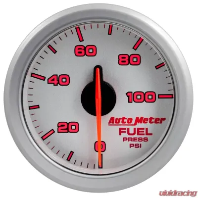 AutoMeter 2-1/16in. FUEL PRESS; 0-100 PSI; AIRDRIVE; SILVER - 9171-UL