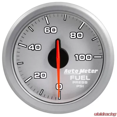 AutoMeter 2-1/16in. FUEL PRESS; 0-100 PSI; AIRDRIVE; SILVER - 9171-UL