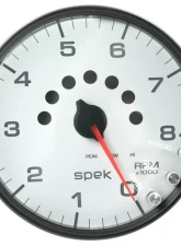 AutoMeter GAUGE; TACHOMETER; 5in.; 8K RPM; W/SHIFT LIGHT/PEAK MEM; WHITE/BLACK; SPEK-PRO                                     - P23812 - Image 3