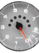 AutoMeter GAUGE; TACHOMETER; 5in.; 8K RPM; W/SHIFT LIGHT/PEAK MEM; SILVER/CHROME; SPEK-PRO                                     - P238218 - Image 2