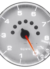 AutoMeter GAUGE; TACHOMETER; 5in.; 8K RPM; W/SHIFT LIGHT/PEAK MEM; SILVER/CHROME; SPEK-PRO                                     - P23821 - Image 2