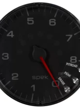 AutoMeter GAUGE; TACHOMETER; 5in.; 8K RPM; W/SHIFT LIGHT/PEAK MEM; BLACK/CHROME; SPEK-PRO                                     - P238318 - Image 3