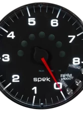 AutoMeter GAUGE; TACHOMETER; 5in.; 8K RPM; W/SHIFT LIGHT/PEAK MEM; BLACK/CHROME; SPEK-PRO                                     - P238318 - Image 2