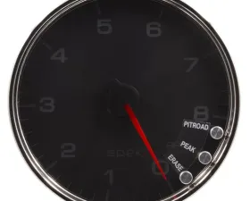 AutoMeter GAUGE; TACHOMETER; 5in.; 8K RPM; W/SHIFT LIGHT/PEAK MEM; BLACK/CHROME; SPEK-PRO