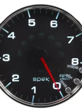 AutoMeter GAUGE; TACHOMETER; 5in.; 8K RPM; W/SHIFT LIGHT/PEAK MEM; BLACK/CHROME; SPEK-PRO                                     - P23831 - Image 2