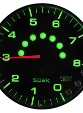 AutoMeter GAUGE; TACHOMETER; 5in.; 8K RPM; W/SHIFT LIGHT/PEAK MEM; BLACK/BLACK; SPEK-PRO                                     - P238328 - Image 3
