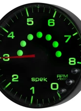 AutoMeter GAUGE; TACHOMETER; 5in.; 8K RPM; W/SHIFT LIGHT/PEAK MEM; BLACK/BLACK; SPEK-PRO                                     - P238328 - Image 5