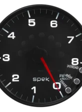 AutoMeter GAUGE; TACHOMETER; 5in.; 8K RPM; W/SHIFT LIGHT/PEAK MEM; BLACK/BLACK; SPEK-PRO                                     - P23832 - Image 2