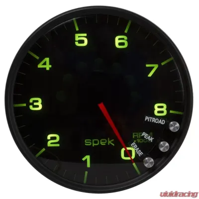 AutoMeter GAUGE; TACHOMETER; 5in.; 8K RPM; W/SHIFT LIGHT/PEAK MEM; BLACK/SMOKE/BLACK; SPEK - P23852