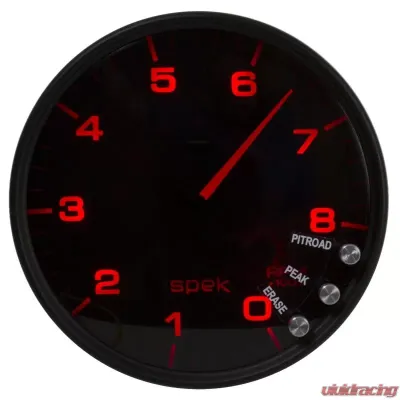 AutoMeter GAUGE; TACHOMETER; 5in.; 8K RPM; W/SHIFT LIGHT/PEAK MEM; BLACK/SMOKE/BLACK; SPEK - P23852