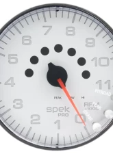 AutoMeter GAUGE; TACHOMETER; 5in.; 11K RPM; W/SHIFT LIGHT/PEAK MEM; WHITE/BLACK; SPEK-PRO                                     - P239128 - Image 3