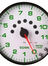 AutoMeter GAUGE; TACHOMETER; 5in.; 11K RPM; W/SHIFT LIGHT/PEAK MEM; WHITE/BLACK; SPEK-PRO                                     - P23912 - Image 2