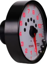 AutoMeter GAUGE; TACHOMETER; 5in.; 11K RPM; W/SHIFT LIGHT/PEAK MEM; WHITE/BLACK; SPEK-PRO                                     - P23912 - Image 6