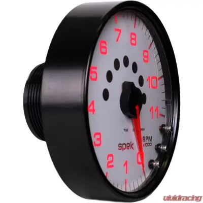 AutoMeter GAUGE; TACHOMETER; 5in.; 11K RPM; W/SHIFT LIGHT/PEAK MEM; WHITE/BLACK; SPEK-PRO - P23912