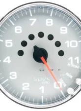 AutoMeter GAUGE; TACHOMETER; 5in.; 11K RPM; W/SHIFT LIGHT/PEAK MEM; SILVER/CHROME; SPEK                                     - P23921 - Image 2