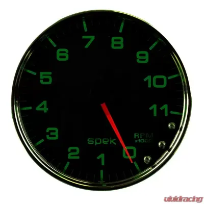 AutoMeter GAUGE; TACHOMETER; 5in.; 11K RPM; W/SHIFT LIGHT/PEAK MEM; BLACK/CHROME; SPEK-PRO - P23931