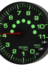AutoMeter GAUGE; TACHOMETER; 5in.; 11K RPM; W/SHIFT LIGHT/PEAK MEM; BLACK/BLACK; SPEK-PRO                                     - P239328 - Image 5
