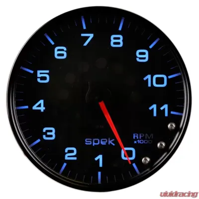 AutoMeter GAUGE; TACHOMETER; 5in.; 11K RPM; W/SHIFT LIGHT/PEAK MEM; BLACK/BLACK; SPEK-PRO - P23932