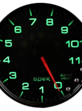 AutoMeter GAUGE; TACHOMETER; 5in.; 11K RPM; W/SHIFT LIGHT/PEAK MEM; BLACK/BLACK; SPEK-PRO                                     - P23932 - Image 2