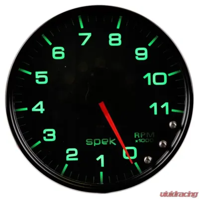 AutoMeter GAUGE; TACHOMETER; 5in.; 11K RPM; W/SHIFT LIGHT/PEAK MEM; BLACK/BLACK; SPEK-PRO - P23932