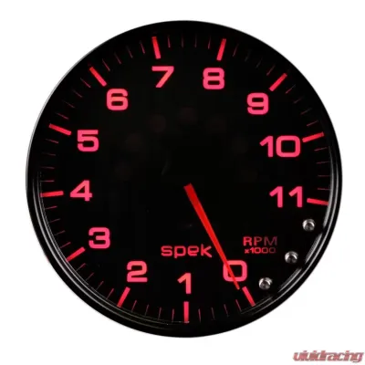 AutoMeter GAUGE; TACHOMETER; 5in.; 11K RPM; W/SHIFT LIGHT/PEAK MEM; BLACK/BLACK; SPEK-PRO - P23932