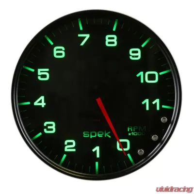 AutoMeter GAUGE; TACHOMETER; 5in.; 11K RPM; W/SHIFT LIGHT/PEAK MEM; BLACK/SMOKE/BLK; SPEK - P23952
