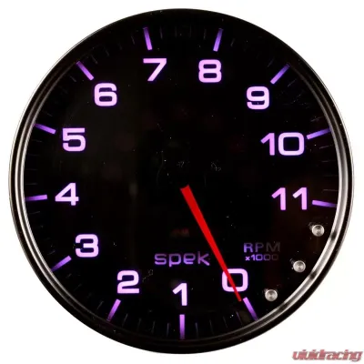 AutoMeter GAUGE; TACHOMETER; 5in.; 11K RPM; W/SHIFT LIGHT/PEAK MEM; BLACK/SMOKE/BLK; SPEK - P23952